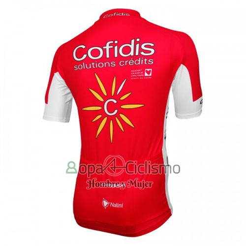 Cofidis Ropa Ciclismo Culotte Corto 2016 Mangas Cortas Rojo y Blanco